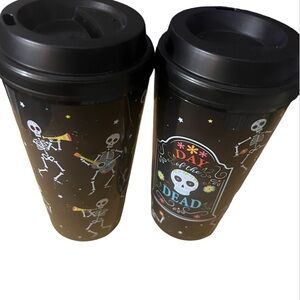 2 Day of the dead Halloween themed cups/coffee/tea/dancing skeletons 💃🏻🪷